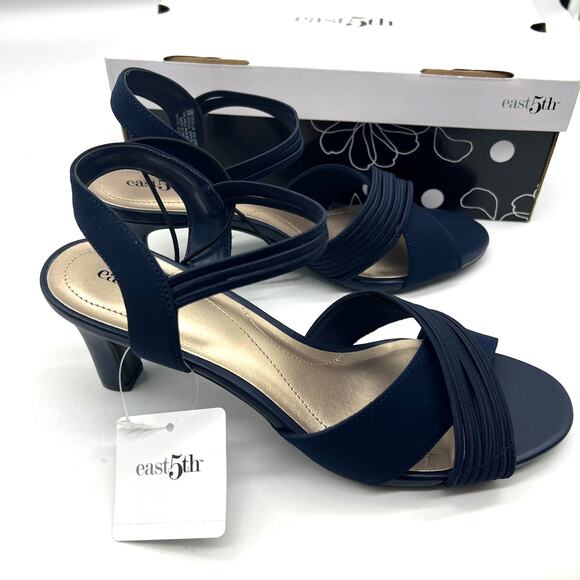 east 5th Womens Nellie Heeled Sandals Midnight Blue Size 9M - Picture 1 of 15